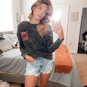 Stone-Washed Aztec Sweatshirt